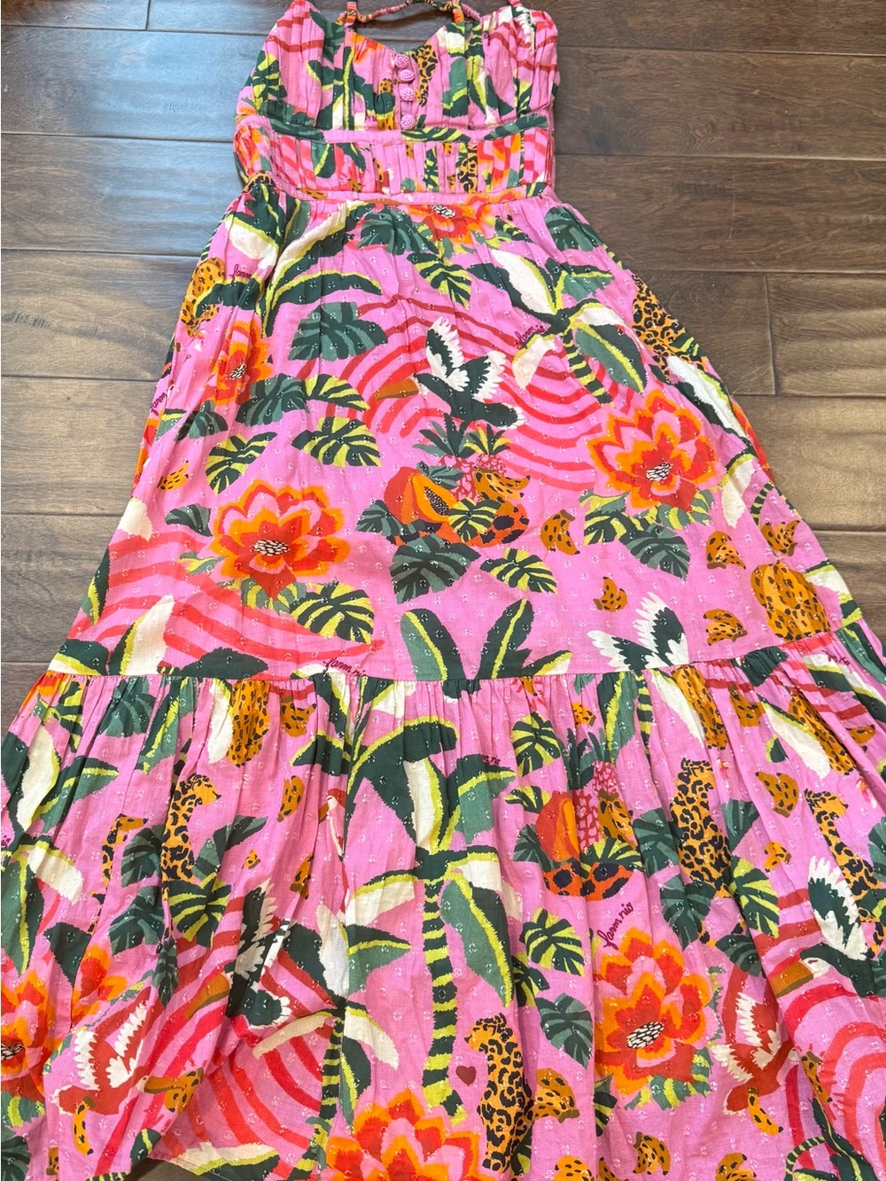FARM Rio Pink Tropical Floral Maxi Skirt